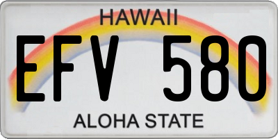 HI license plate EFV580