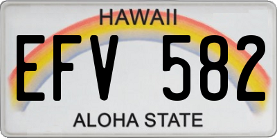 HI license plate EFV582