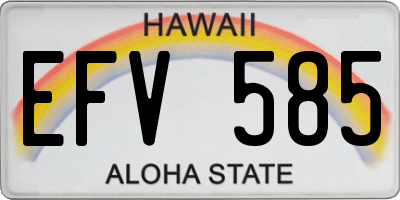 HI license plate EFV585