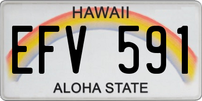 HI license plate EFV591