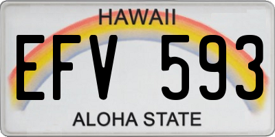 HI license plate EFV593