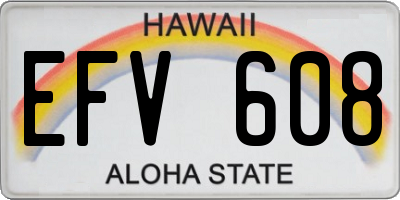 HI license plate EFV608