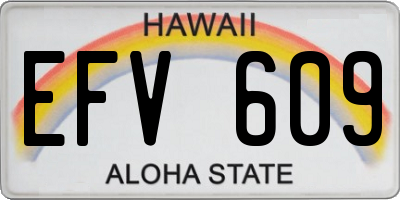 HI license plate EFV609