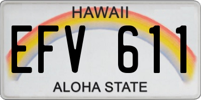 HI license plate EFV611