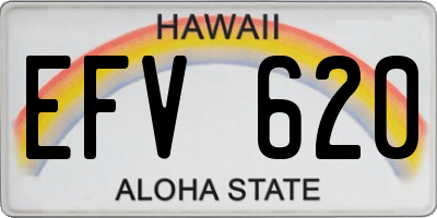 HI license plate EFV620