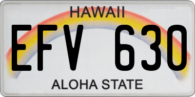HI license plate EFV630