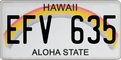 HI license plate EFV635