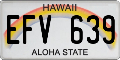 HI license plate EFV639
