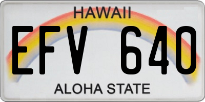 HI license plate EFV640