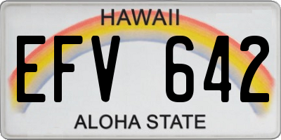 HI license plate EFV642