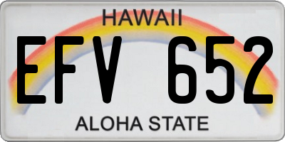 HI license plate EFV652