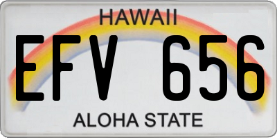 HI license plate EFV656