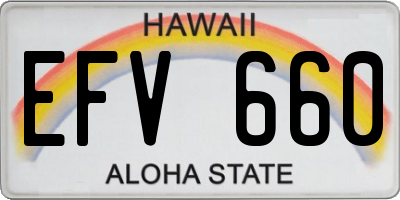HI license plate EFV660