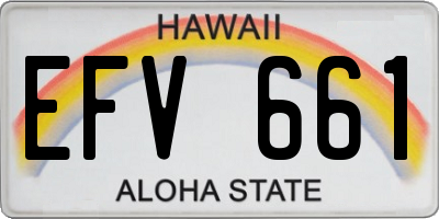 HI license plate EFV661