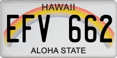HI license plate EFV662