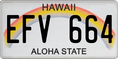 HI license plate EFV664
