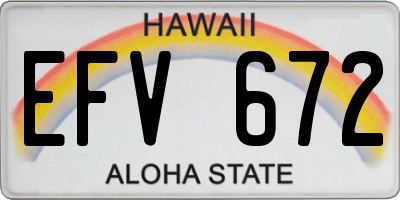 HI license plate EFV672