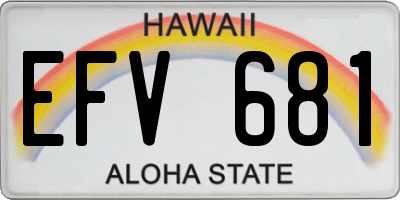 HI license plate EFV681