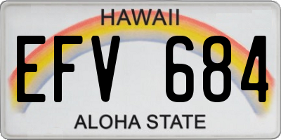 HI license plate EFV684