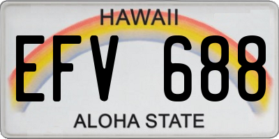 HI license plate EFV688