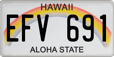 HI license plate EFV691