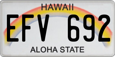 HI license plate EFV692