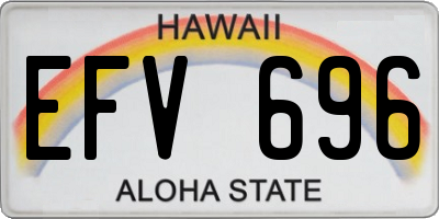 HI license plate EFV696