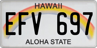 HI license plate EFV697