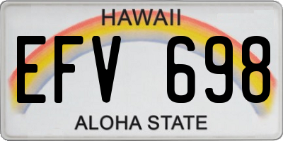 HI license plate EFV698