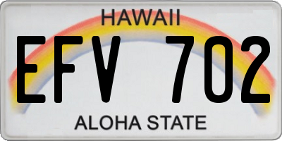 HI license plate EFV702