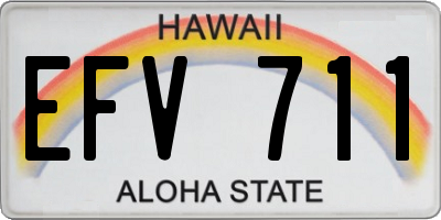 HI license plate EFV711