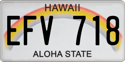 HI license plate EFV718