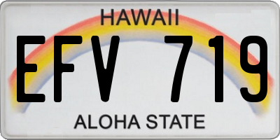 HI license plate EFV719