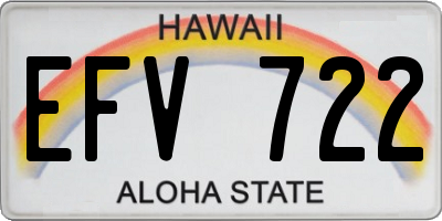 HI license plate EFV722