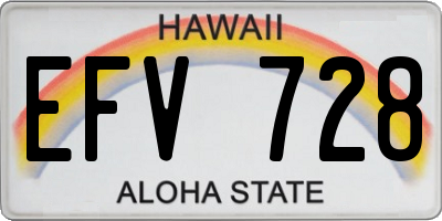 HI license plate EFV728