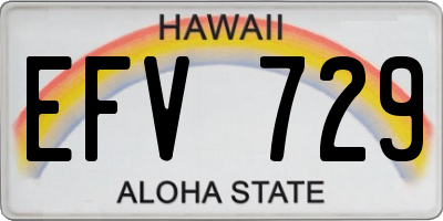 HI license plate EFV729