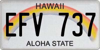 HI license plate EFV737
