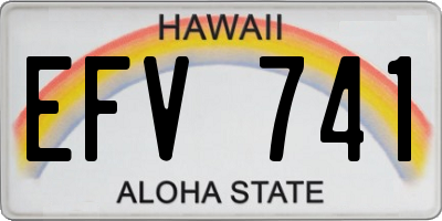 HI license plate EFV741