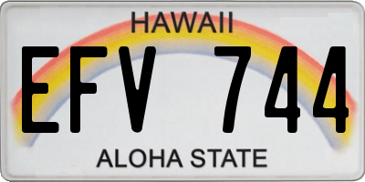 HI license plate EFV744