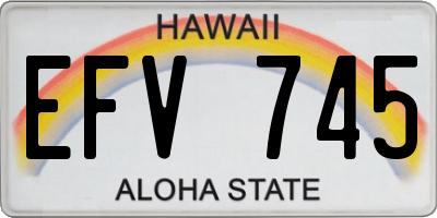 HI license plate EFV745