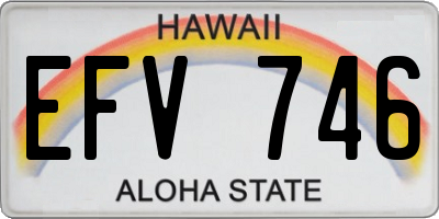 HI license plate EFV746
