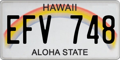 HI license plate EFV748