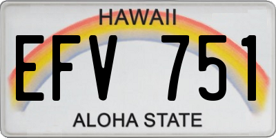 HI license plate EFV751