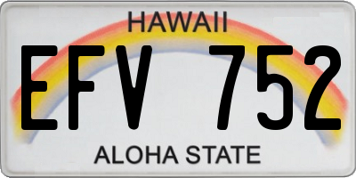 HI license plate EFV752
