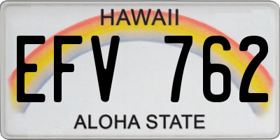 HI license plate EFV762