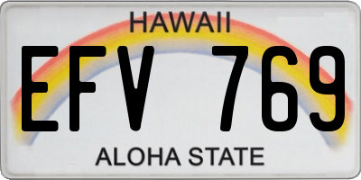 HI license plate EFV769