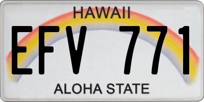 HI license plate EFV771