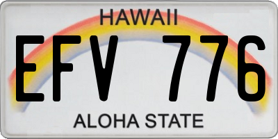HI license plate EFV776