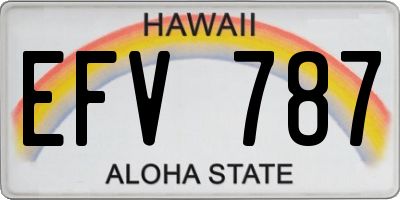 HI license plate EFV787