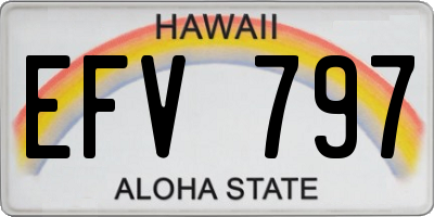 HI license plate EFV797